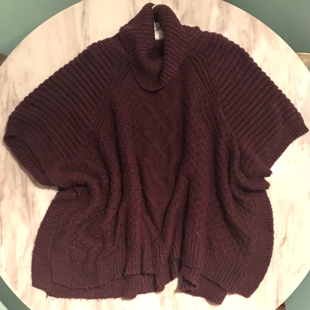 Mossimo Burgundy Sweater Poncho
